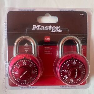 Master Lock Gym Locker Lock Combination Padlock with Preset 3-Digit Code 2 Pack